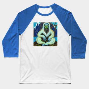 Meditating Yeti of the Himalayas styled after Gauguin Baseball T-Shirt